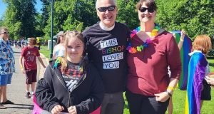 Marching in the Pride Parade